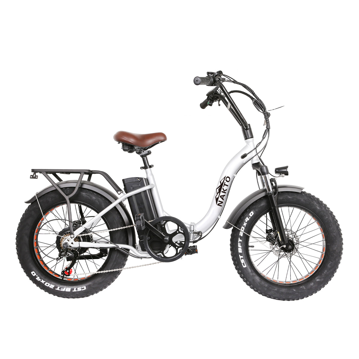NAKTO 20-Inch Folding Fat Tire Electric Bike, 500W Motor, 48V Battery