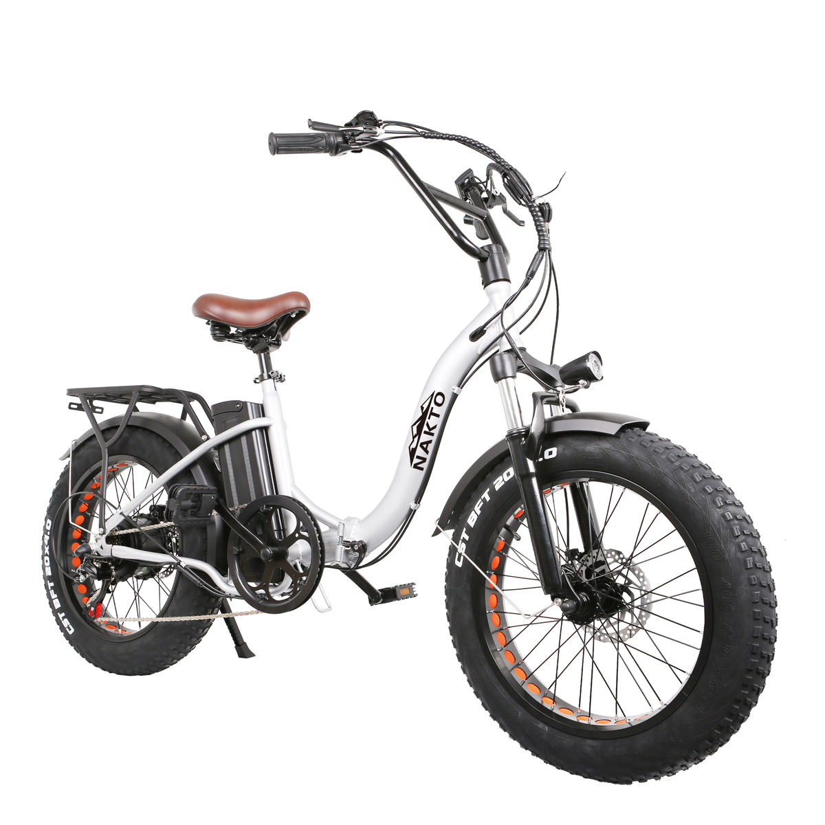 NAKTO 20-Inch Folding Fat Tire Electric Bike, 500W Motor, 48V Battery