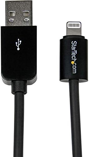 StarTech USBLT3MB StarTech.com 3m (10ft) Long Black Apple 8-pin Lightning Connector to USB Cable for iPhone / iPod / iPad - Lightning/USB for iPhone, iPod, iPad - 9.84 ft - USB - Lightning Proprietary
