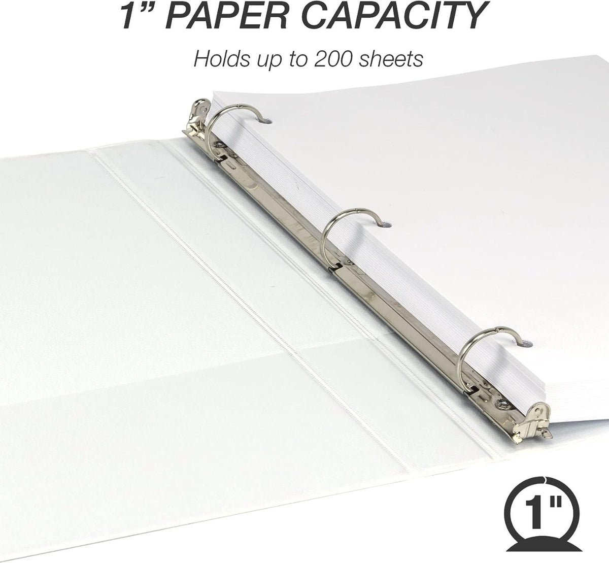 Samsill Value Round Ring View Binder 1" Binder Capacity - Round Ring Fastener(s) - White - Recycled - 6 / Carton