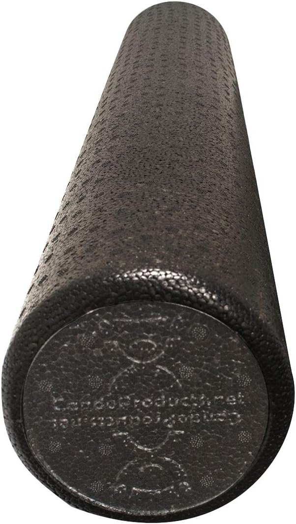 CanDo Black Composite High-Density Foam Rollers for Muscle Restoration Massage Therapy Sport Recovery and Physical Therapy 6" x 12" Round