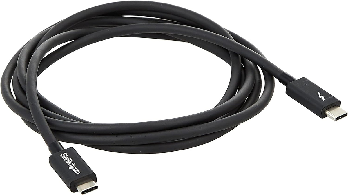 StarTech Thunderbolt 3 Cable - 6 ft / 2m - 4K 60Hz - 20Gbps - USB C to USB C Cable - Thunderbolt 3 USB Type C Charger Cable (TBLT3MM2M)