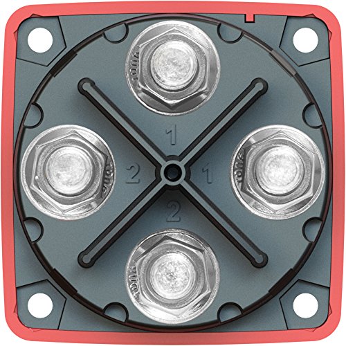 Blue Sea Systems m-Series Mini Dual Circuit Plus Battery Switch, Red
