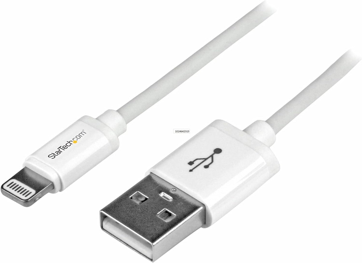 StarTech 1m (3ft) White Apple 8-pin Lightning Connector to USB Cable for iPhone / iPod / iPad (USBLT1MW)