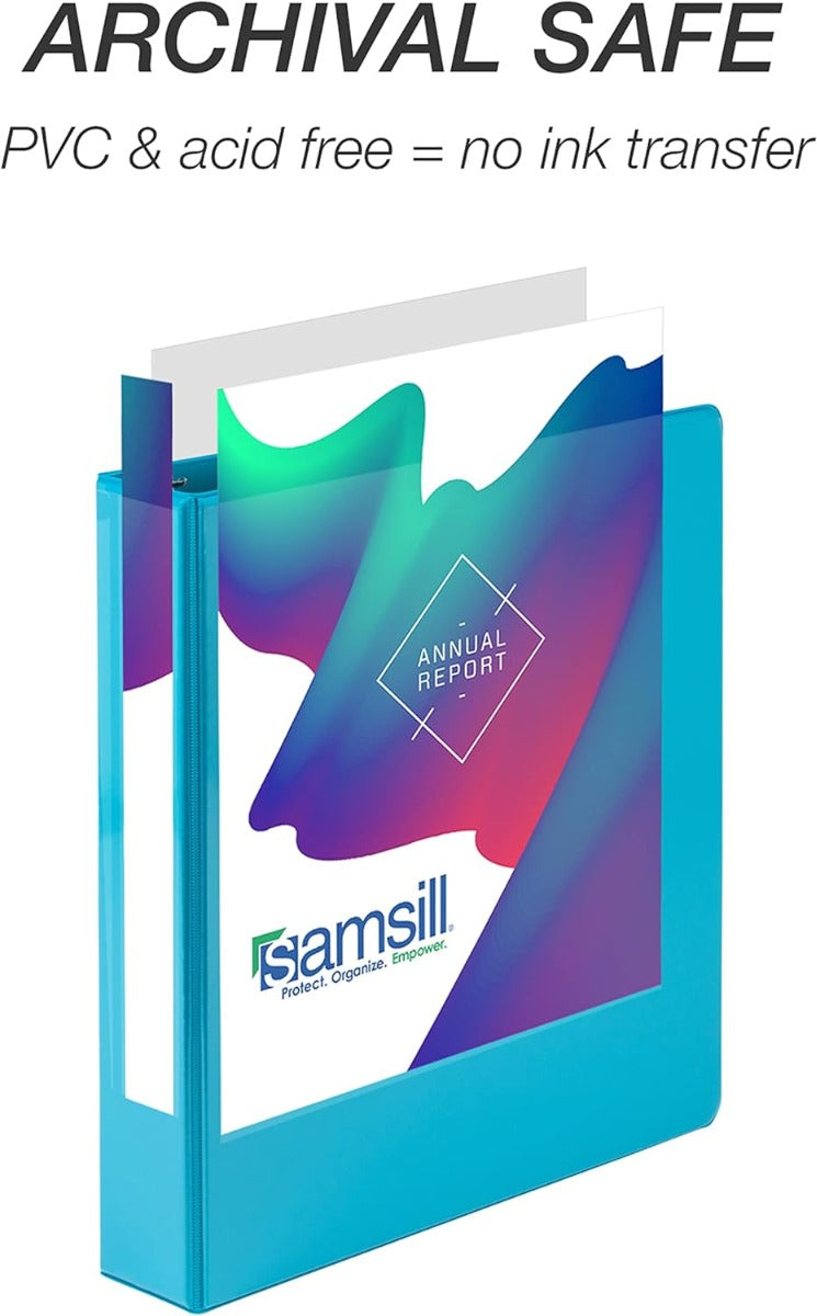Samsill Durable 1.5 Inch View D-Ring Binder - Fashion Assortment 4 Pack, Assorted, 4 / Pack (Quantity)