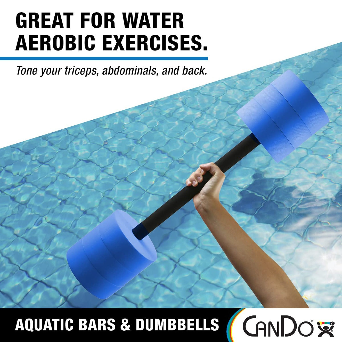 CanDo Aquatic Swim Bars and Dumbbells for Hydrotherapy, Swimming, Water Aerobics, Rehab, Swim Lessons, Pool Fitness & Learning to Swim