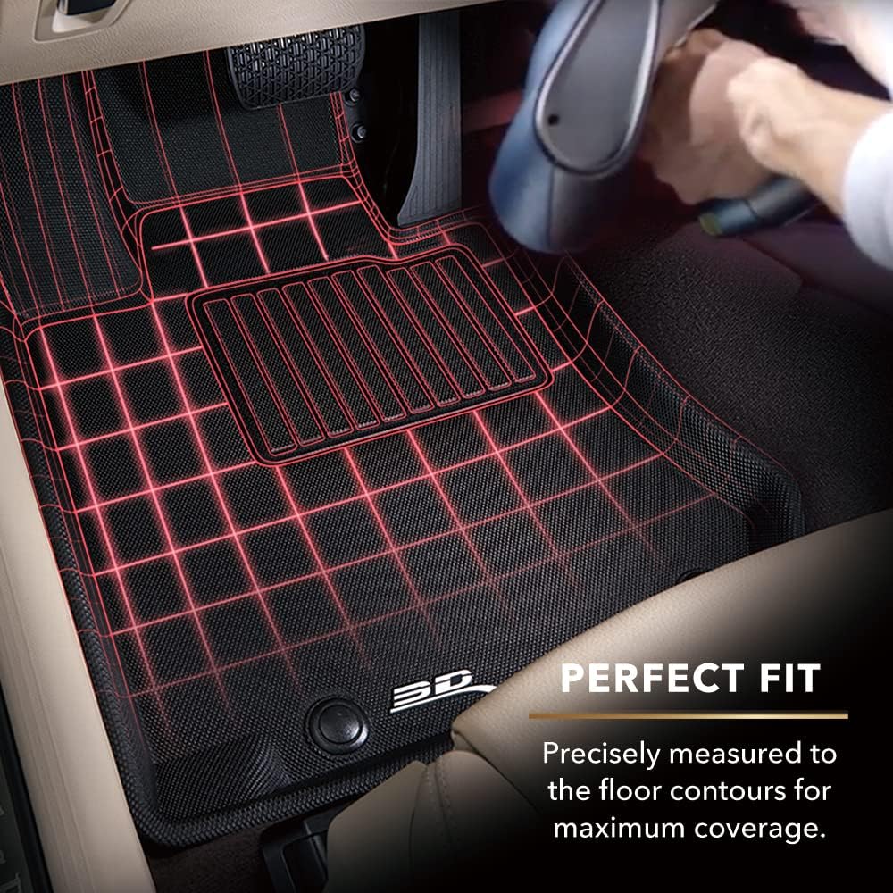 3D MAXpider L1KA07101509 Row 1 & Row 2 Floor Mats for 2022 Kia EV6, Black - 4 Piece