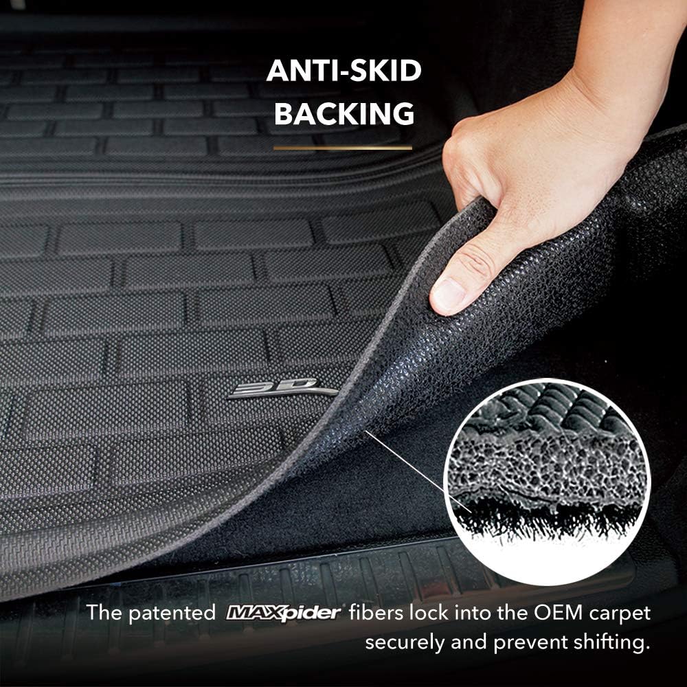U ACE M1TL0411309 Rear Cross Fold Cargo Liner for 2021-2022 Tesla Model 3, Black