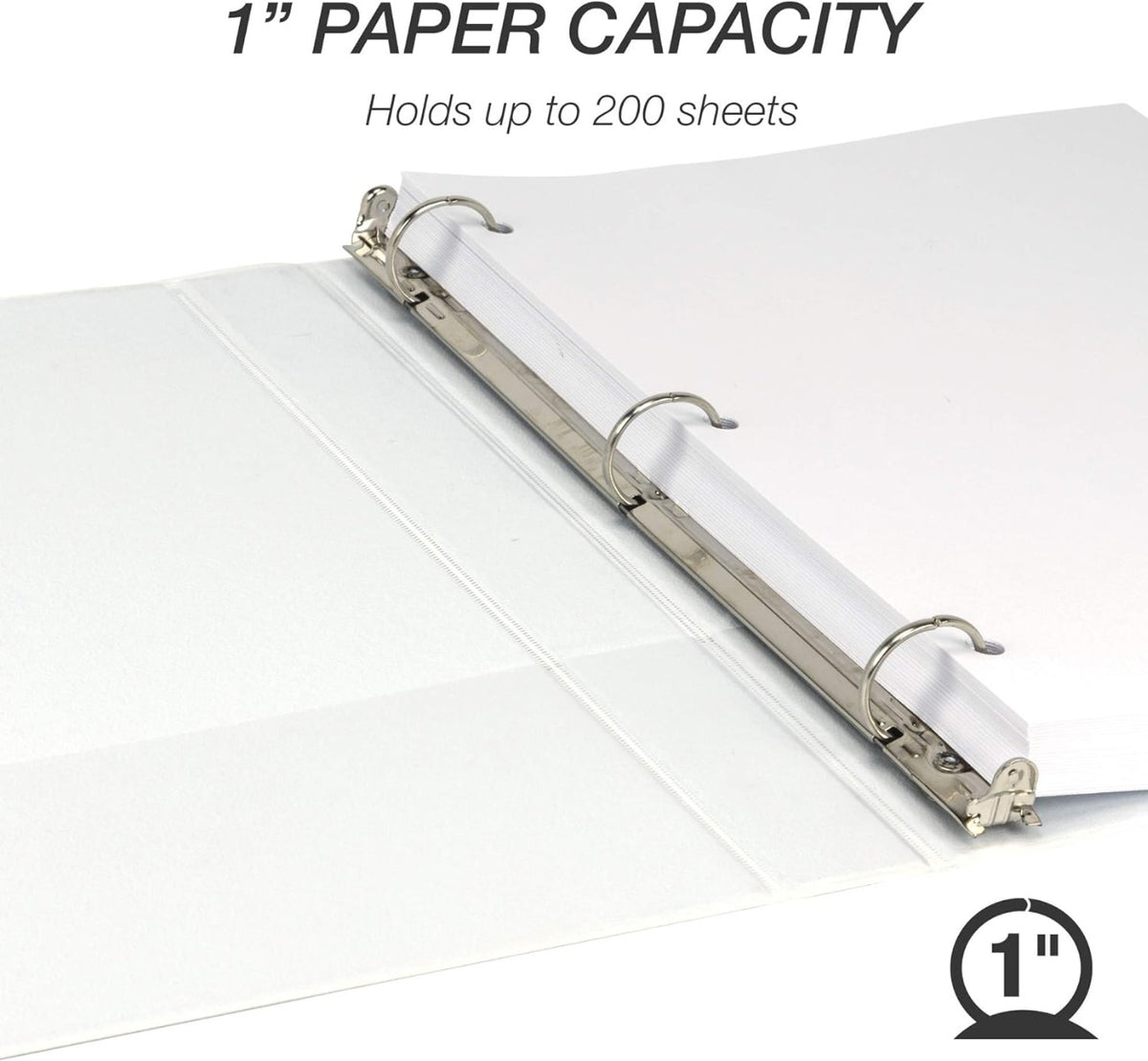 Samsill Durable 1 Inch Round Ring View Binder - White 8 Pack, White, 8 / Pack (Quantity)