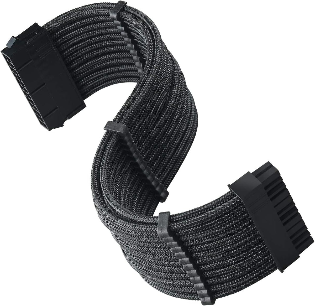 SST-PP07E-MBB, 24pin black sleeve extension cable, 18AWG, black cable comb x 4,