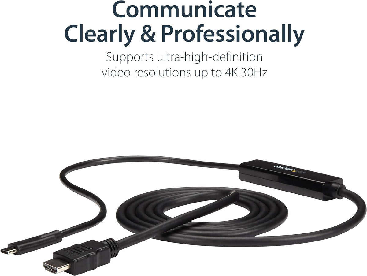 StarTech USB C to HDMI Cable ? 6 ft / 2m ? USB-C to HDMI 4K 60Hz ? USB Type C to HDMI ? Computer Monitor Cable (CDP2HDMM2MB)