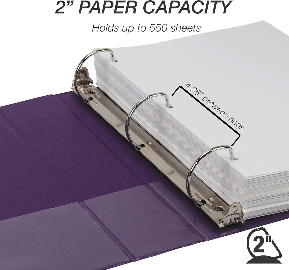 Samsill Durable 2 Inch View D-Ring Binder - Fashion Assortment 4 Pack, Assorted, 4 / Pack (Quantity)