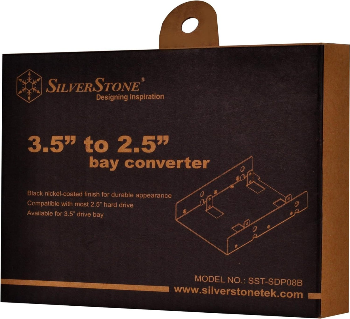SilverStone SST-SDP08B 2 x 2.5" to 3.5" Bay Converter (Black Nickel)