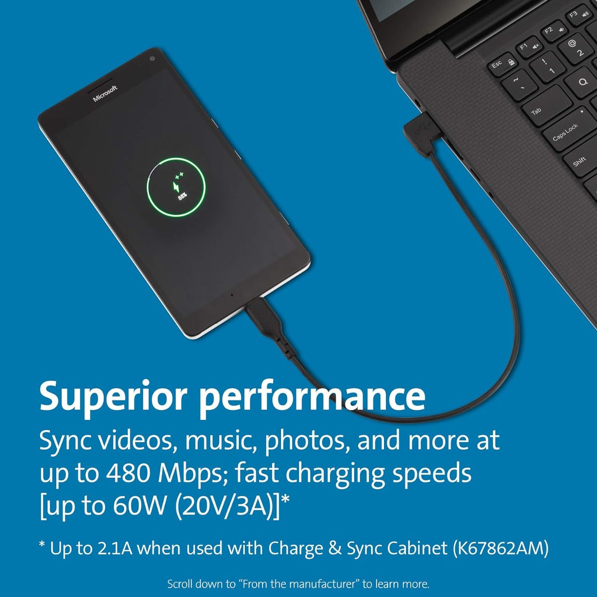 Kensington Charge & Sync USB-C Cable 5-Pack K65610WW