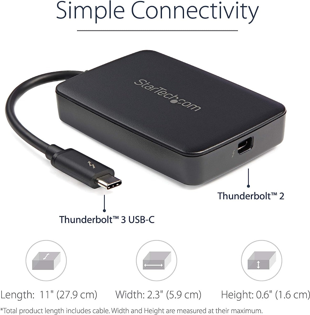 StarTech.com Thunderbolt 3 to Thunderbolt 2 Adapter - Backward Compatible - USB C to Mini DisplayPort - USB-C to Thunderbolt 2