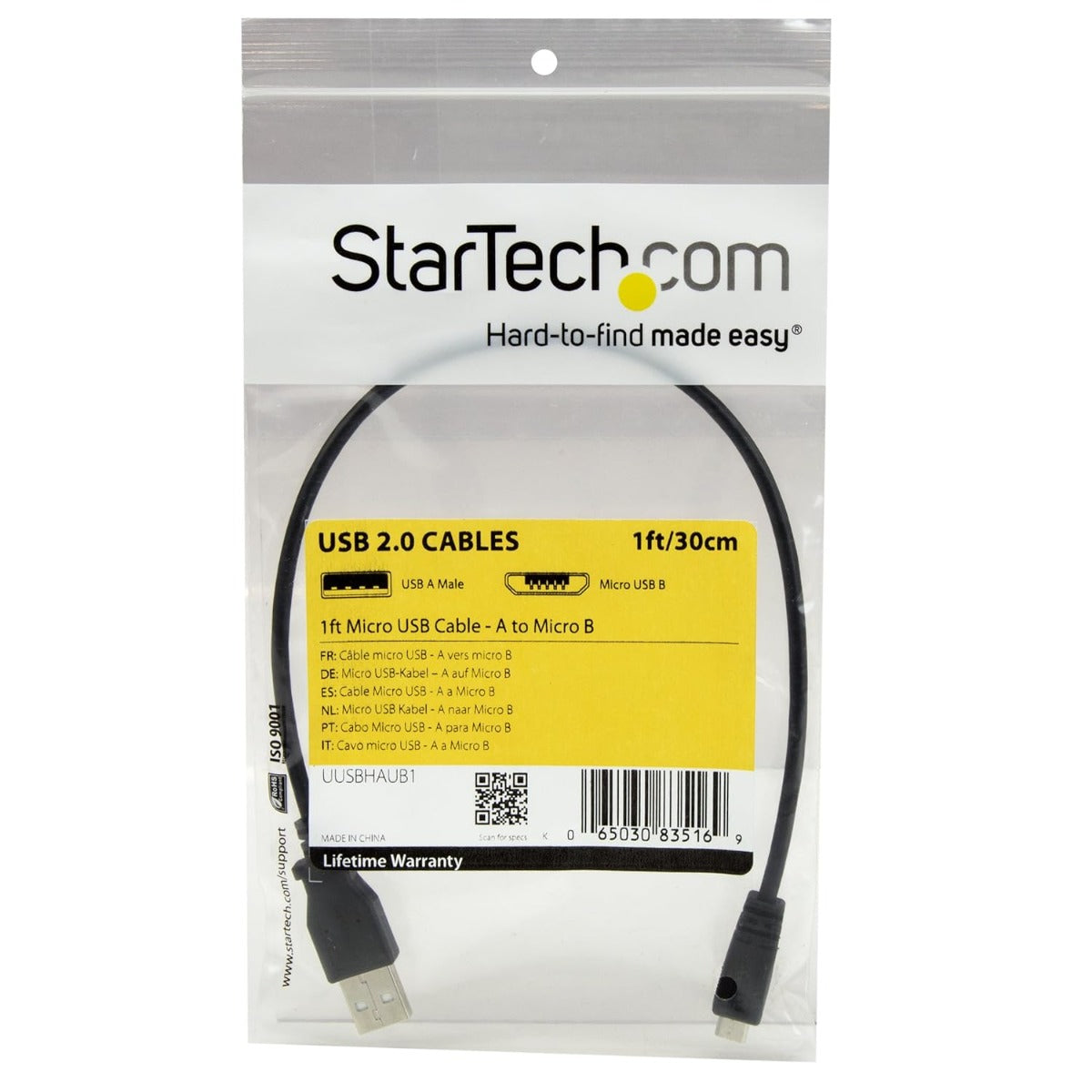 StarTech 1ft Micro USB Cable (UUSBHAUB1)