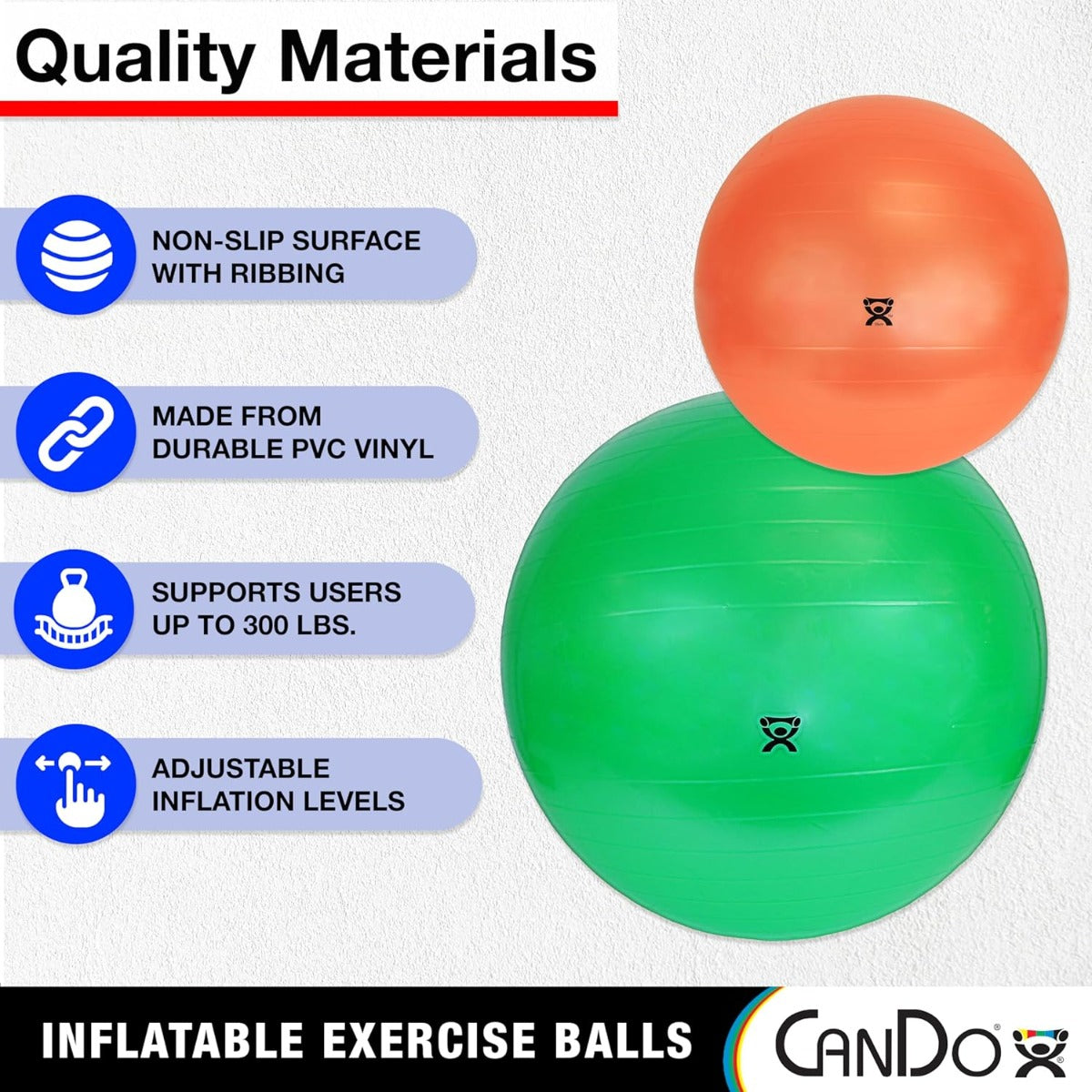 CanDo\xc2\xae Inflatable Stability Exercise Yoga Ball - Yellow - 18" (45 cm)