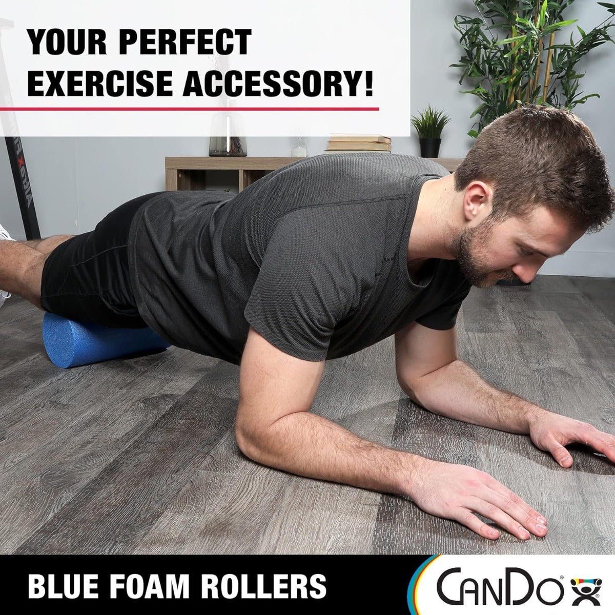 CanDo Blue PE Foam Rollers for Fitness, Exercise Muscle Restoration, Massage Therapy, Sport Recovery and Physical Therapy for Homes, Clinics, and Gyms 6 " x 12" Round