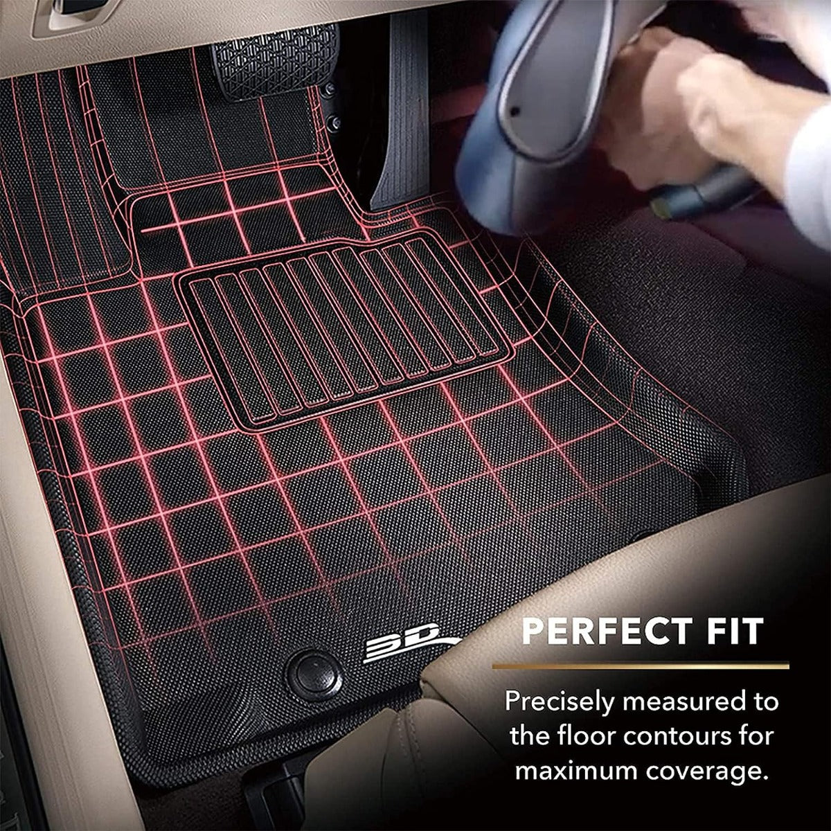 3D MAXpider Kagu Series Custom Fit Floor Mats, 16- 21 Tesla 6 Seat Model X