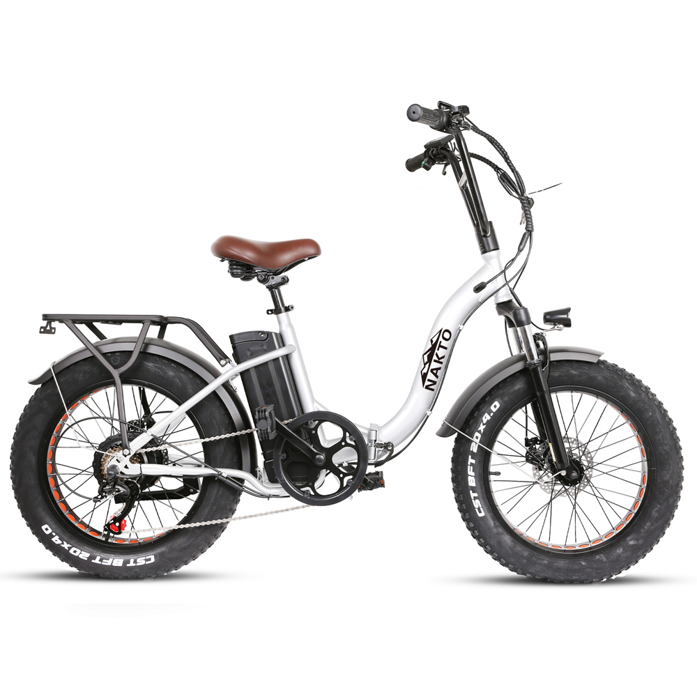 NAKTO 20-Inch Folding Fat Tire Electric Bike, 500W Motor, 48V Battery