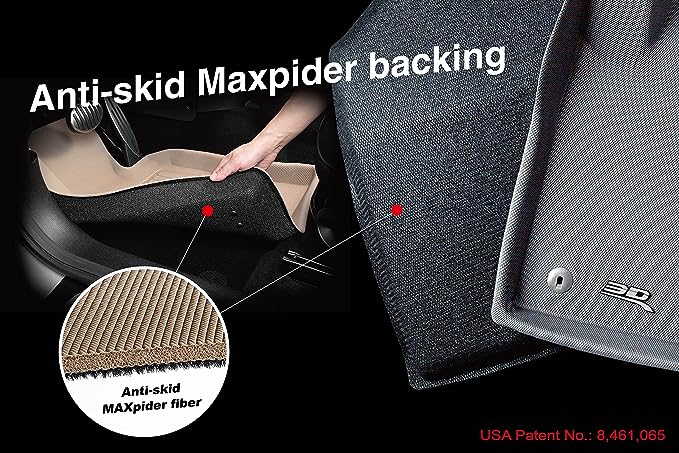 3D MAXpider All-Weather Custom Fit Floor Liners for Hyundai Santa Fe 2007-2009, KAGU Series (1st Row W/ Eyelets, Black)