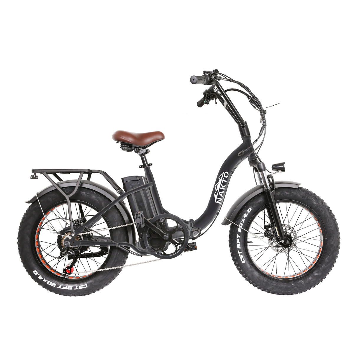 NAKTO 20-Inch Folding Fat Tire Electric Bike, 500W Motor, 48V Battery
