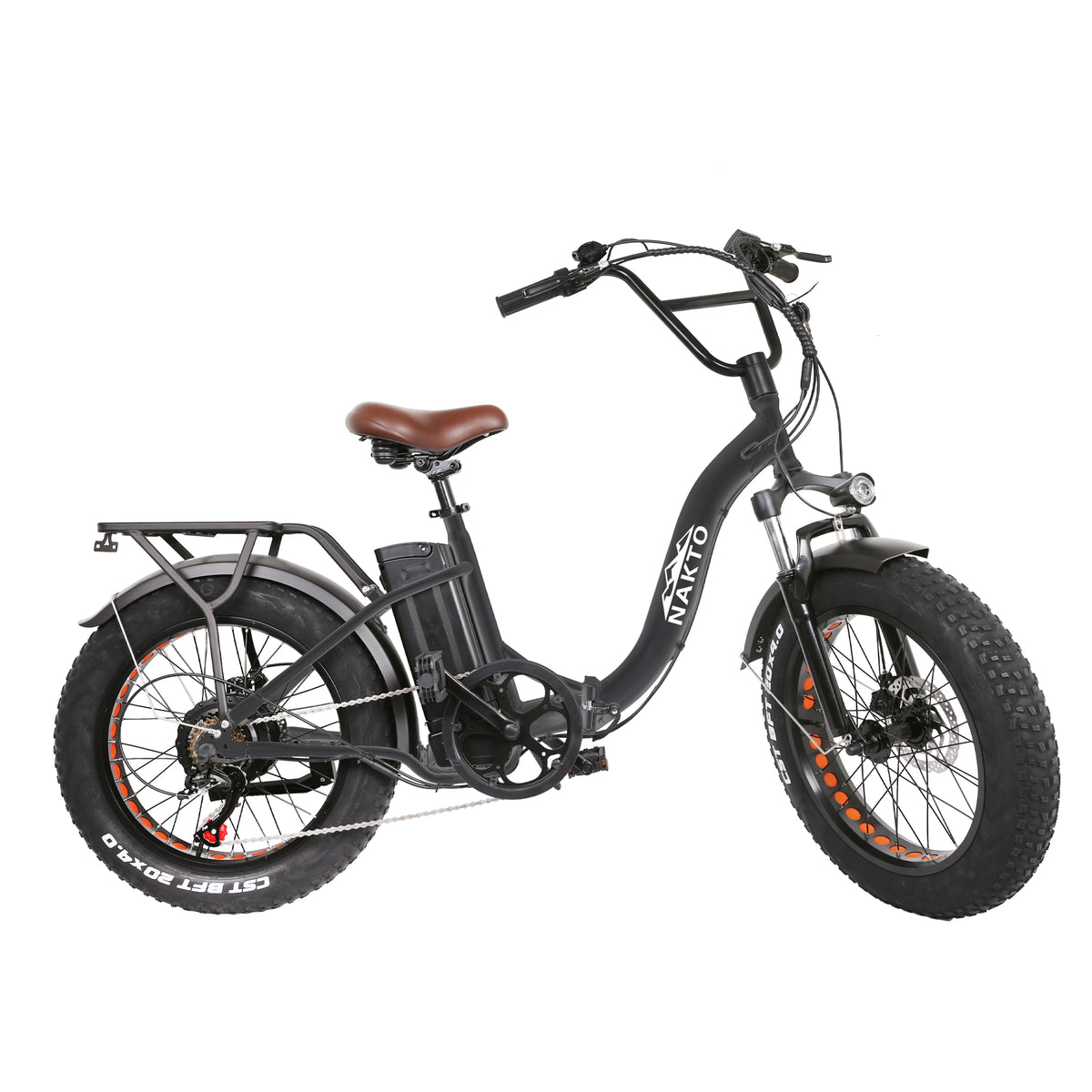 NAKTO 20-Inch Folding Fat Tire Electric Bike, 500W Motor, 48V Battery