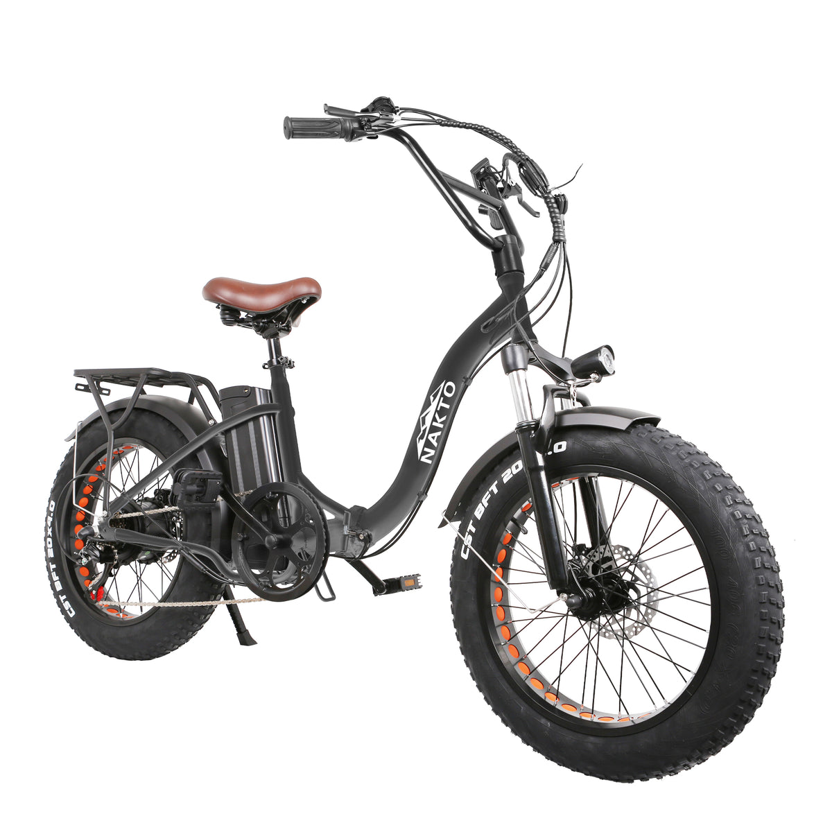 NAKTO 20-Inch Folding Fat Tire Electric Bike, 500W Motor, 48V Battery
