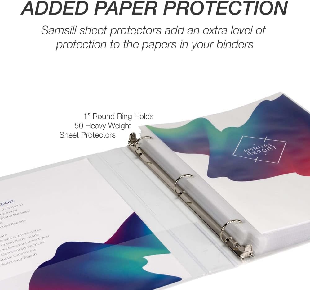 Samsill Economy 1" Round Ring Binder, White, Customizable, 12 Pack