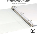 Samsill Economy 1" Round Ring Binder, White, Customizable, 12 Pack