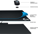 Logitech G Powerplay Wireless Charging System for G502 Lightspeed, G703, G903 Lightspeed and PRO Wireless Gaming Mice, Cloth or Hard Gaming Mouse Pad - Black