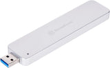 SilverStone Technologies MS09S M.2 SATA SSD to USB 3.1 Generation 2 Enclosure with Retractable Aluminum USB Type-A Housing in Silver