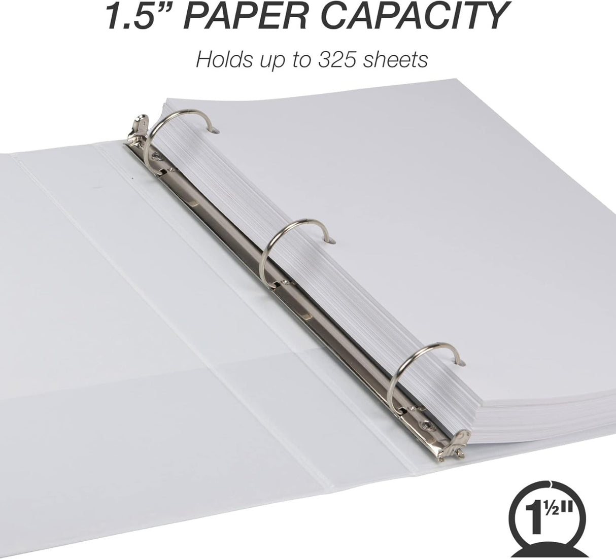 Samsill Earth's Choice 1.5" Round Ring View Binders, White, 4 Pack