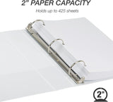 Samsill Earth?s Choice Earth's Choice Plant-Based Durable 3 Ring View Binder - 2 Inch Round Ring - 4 Pack - White, White, 4 / Pack (Quantity)