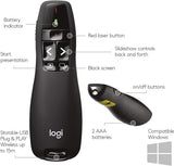Logitech 910-001354 Wireless Presenter W/laser Pointer, 50ft Projection, Matte Black