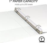 Samsill Value Round Ring View Binder 1" Binder Capacity - Round Ring Fastener(s) - White - Recycled - 6 / Carton