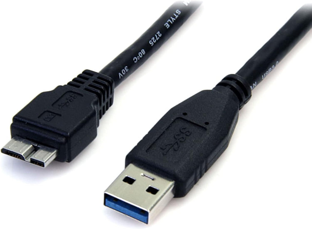 StarTech.com 0.5m (1.5ft) Black SuperSpeed USB 3.0 Cable A to Micro B - M/M