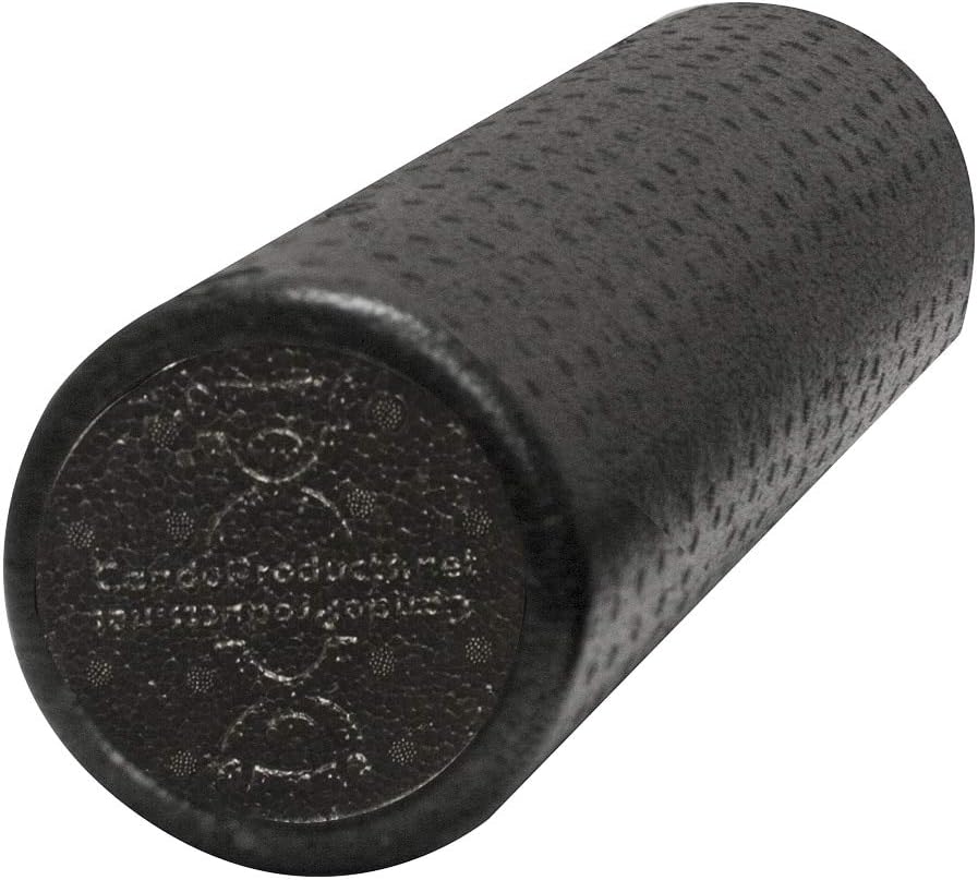 CanDo Black Composite High-Density Foam Rollers for Muscle Restoration Massage Therapy Sport Recovery and Physical Therapy 6" x 12" Round