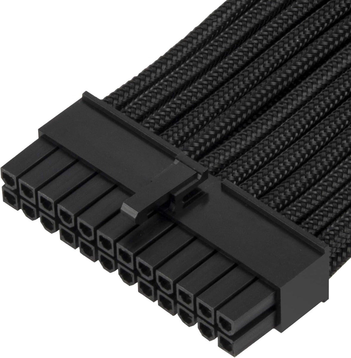 SST-PP07E-MBB, 24pin black sleeve extension cable, 18AWG, black cable comb x 4,