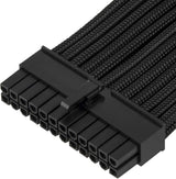 SST-PP07E-MBB, 24pin black sleeve extension cable, 18AWG, black cable comb x 4,