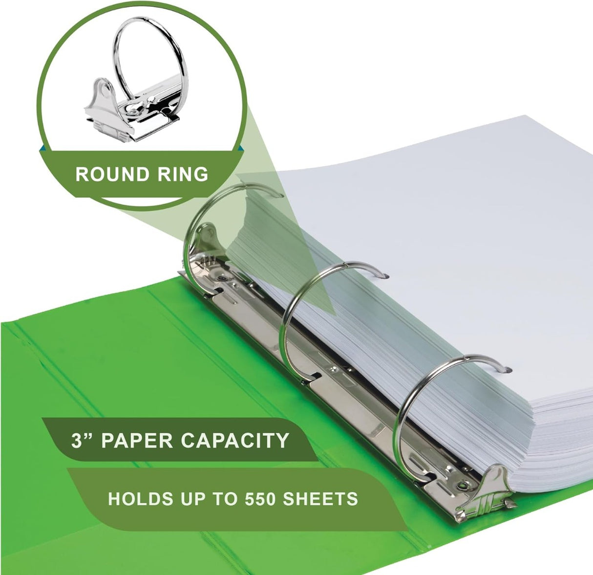 Samsill Earth's Choice Plant-Based Durable 3 Inch 3 Ring View Binders - Assorted, Assorted