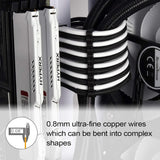 SST-PP07E-MBBW, 24pin black-white sleeve extension cable, 18AWG, black cable comb x 4