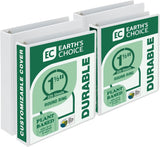 Samsill Earth's Choice 1.5" Round Ring View Binders, White, 4 Pack