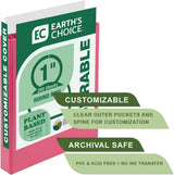 Samsill Earth's Choice Plant-Based Durable 1 Inch 3 Ring View Binders - Assorted, Lime, Purple, Pink, White, 4 Pack (Quantity)