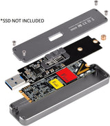 SilverStone Technologies MS09S M.2 SATA SSD to USB 3.1 Generation 2 Enclosure with Retractable Aluminum USB Type-A Housing in Silver