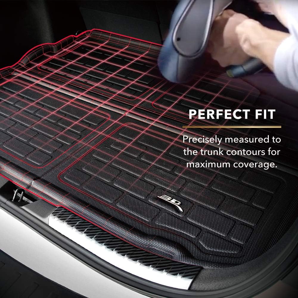 U ACE M1TL0411309 Rear Cross Fold Cargo Liner for 2021-2022 Tesla Model 3, Black