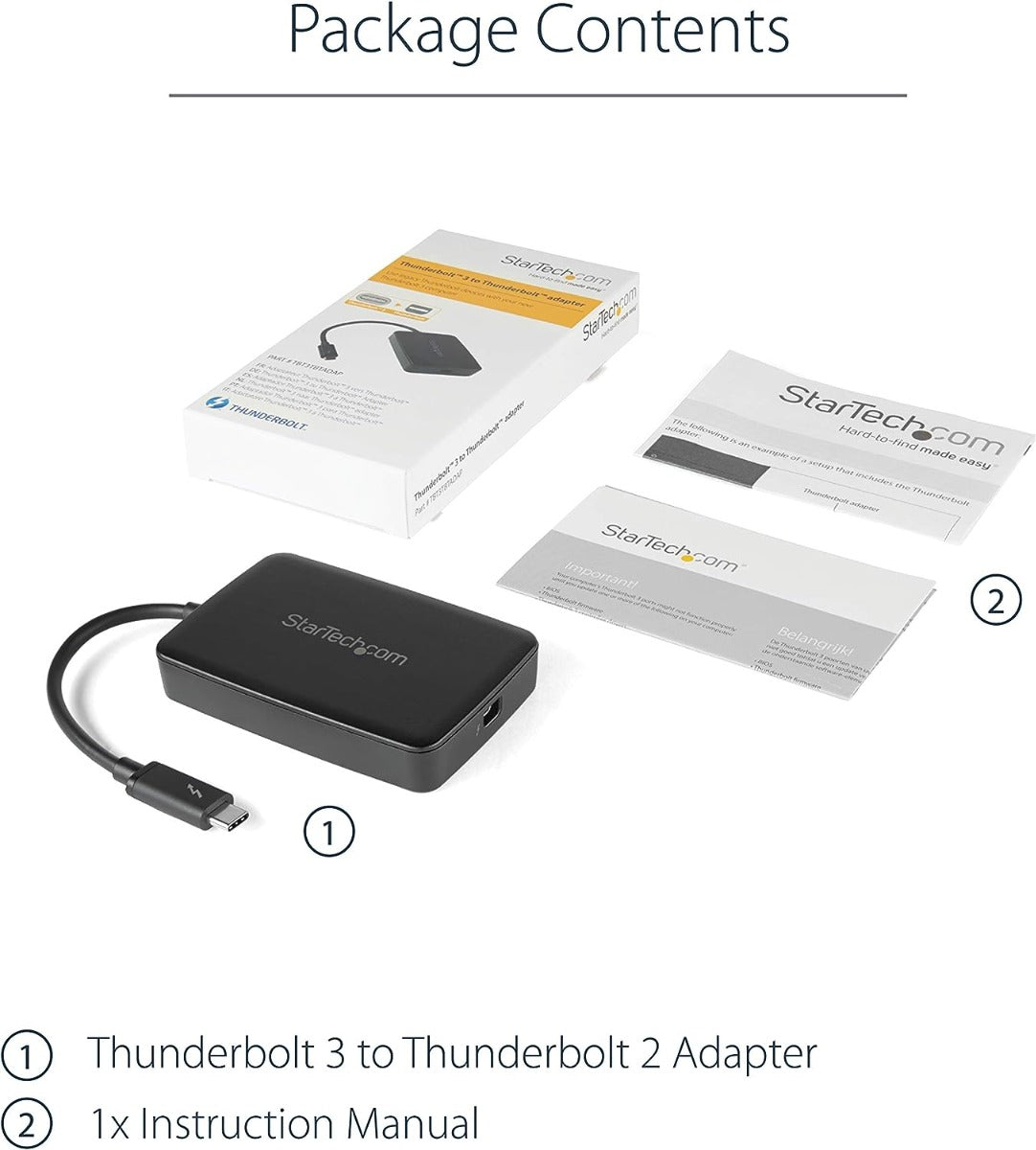 StarTech.com Thunderbolt 3 to Thunderbolt 2 Adapter - Backward Compatible - USB C to Mini DisplayPort - USB-C to Thunderbolt 2
