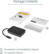 StarTech.com Thunderbolt 3 to Thunderbolt 2 Adapter - Backward Compatible - USB C to Mini DisplayPort - USB-C to Thunderbolt 2