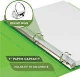 Samsill Earth's Choice Plant-Based Durable 1 Inch 3 Ring View Binders - Assorted, Lime, Purple, Pink, White, 4 Pack (Quantity)