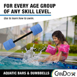CanDo Aquatic Swim Bars and Dumbbells for Hydrotherapy, Swimming, Water Aerobics, Rehab, Swim Lessons, Pool Fitness & Learning to Swim